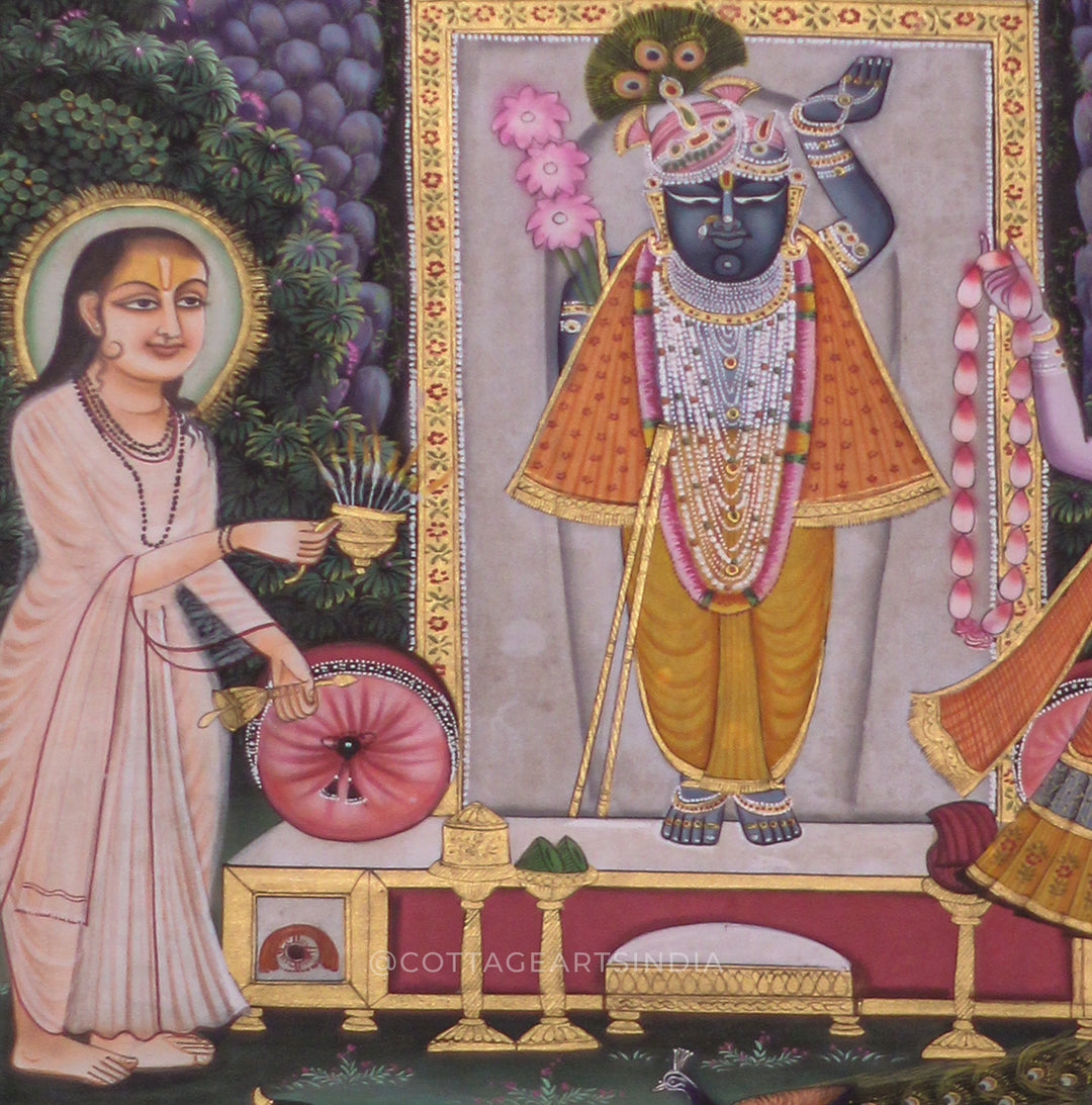 Gau Sewa Pichwai -Shrinathji Darshan with Vallabhacharya and Yamuna Ji