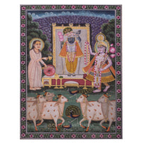 Gau Sewa Pichwai -Shrinathji Darshan with Vallabhacharya and Yamuna Ji