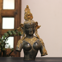 Brass Tara Bust – Antique Finish with Rustic Gold