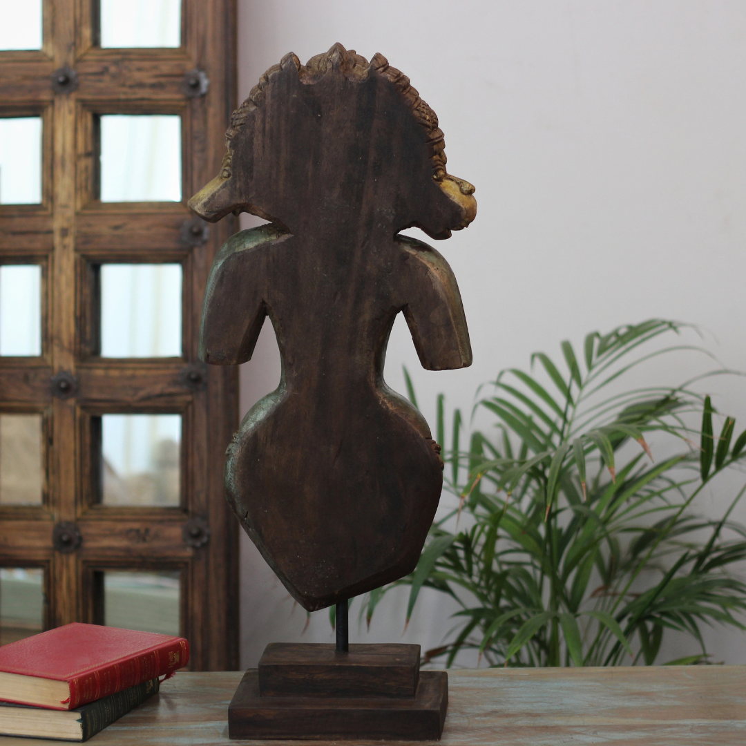 Handcrafted Wooden Vaikuntha Vishnu with Narasimha & Varaha