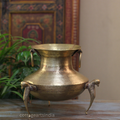 Brass Vintage Carved Planter