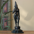 Standing Uma Parvati Brass Sculpture | Chola Style Spiritual Art