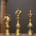 Antique Brass Chess Piece Finials – Knight, King & Bishop