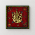 Wooden Handpainted Framed Brass Ashtalakshmi And Lotus -Set of 9
