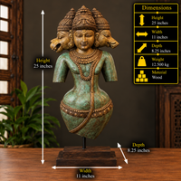 Handcrafted Wooden Vaikuntha Vishnu with Narasimha & Varaha