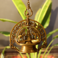 Brass Gajalakshmi Oil Lamp (Diya) – Traditional Lakshmi Deepam