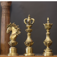 Antique Brass Chess Piece Finials – Knight, King & Bishop