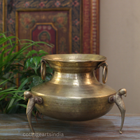 Brass Vintage Carved Planter