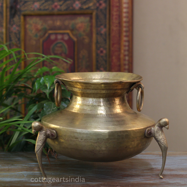 Brass Vintage Carved Planter