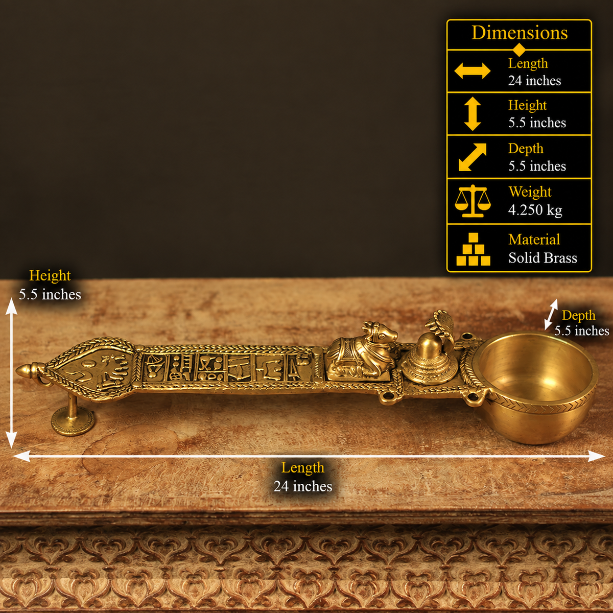 Brass Nandi - Shivling Tribal Art Spoon