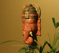 Wooden Ganesha Mask Wall Hanging 12"