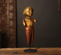 Vintage Hand-Carved Tribal Wooden Figurine on Stand -A Rare Find