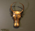 Brass Bull Head Wall Hanging Brown Antique