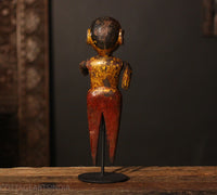 Vintage Hand-Carved Tribal Wooden Figurine on Stand -A Rare Find