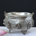 Silver Plated Brass Ashtalakshmi Urli Bowl | Handcrafted Puja Decor
