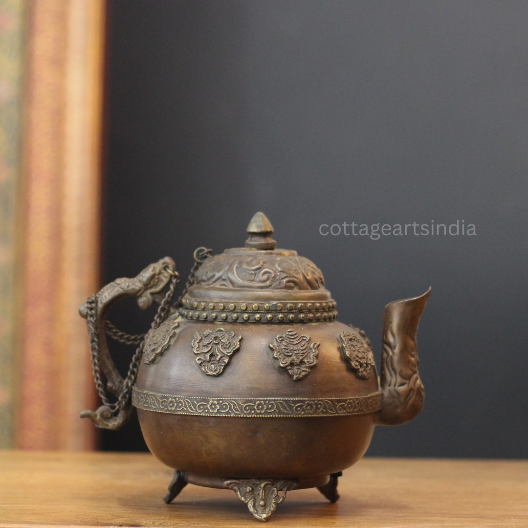 Antique Copper Tibetan Style Teapot | Cottage Arts India