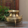 Brass Vintage Carved Planter