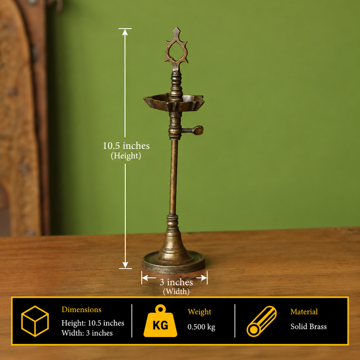 Brass  Vintage Vilakku Lamp