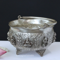 Silver Plated Brass Ashtalakshmi Urli Bowl | Handcrafted Puja Decor