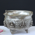 Silver Plated Brass Ashtalakshmi Urli Bowl | Handcrafted Puja Decor