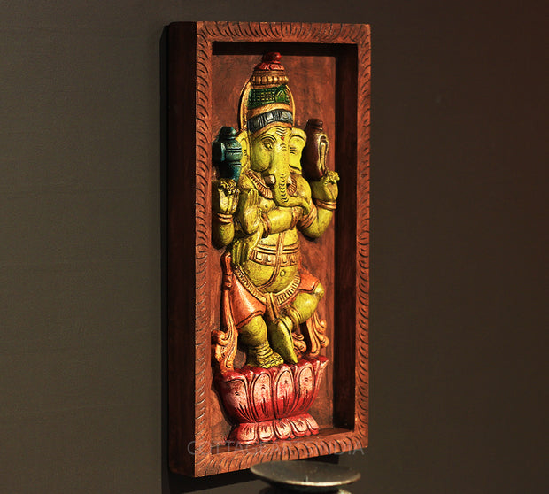 Wooden Ganesh Wall Art