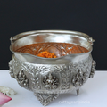 Silver Plated Brass Ashtalakshmi Urli Bowl | Handcrafted Puja Decor