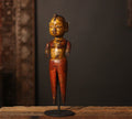 Vintage Hand-Carved Tribal Wooden Figurine on Stand - A Rare Find