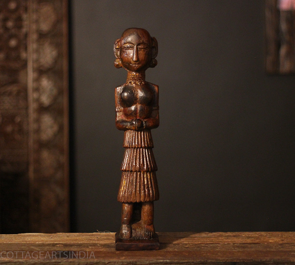 Vintage Hand-Carved Tribal Wooden Figurine