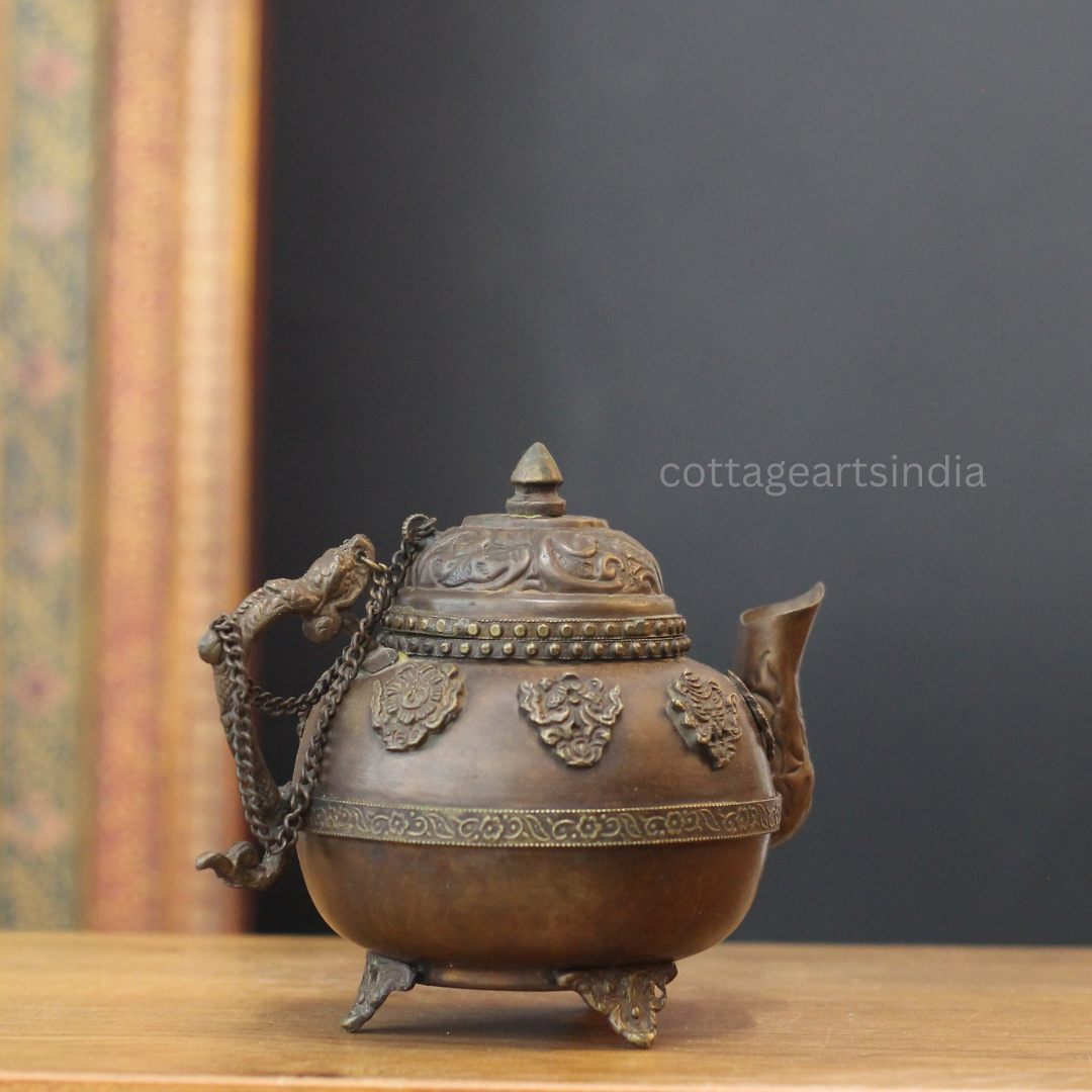 Antique Copper Tibetan Style Teapot | Cottage Arts India