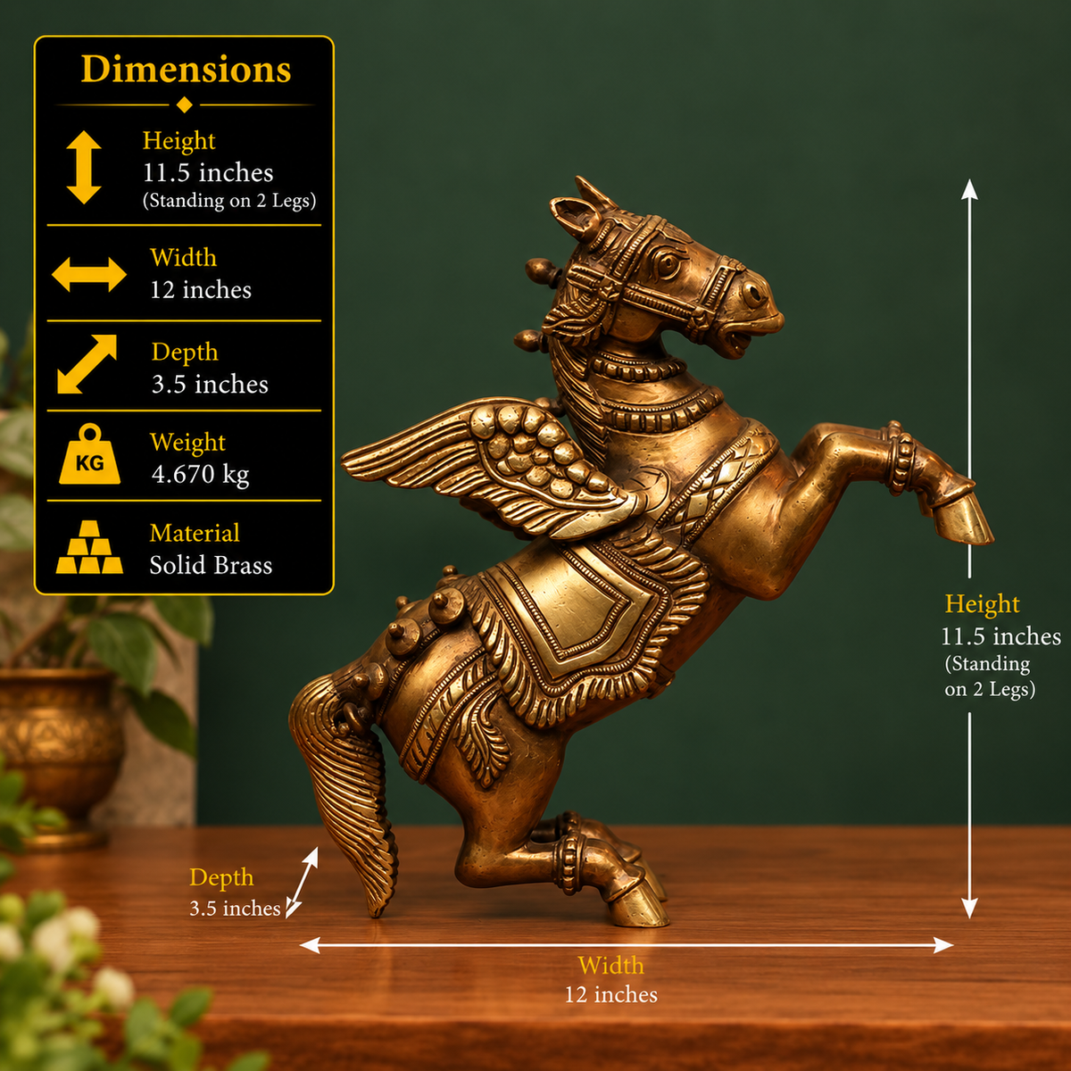 Brass Horse With Wings