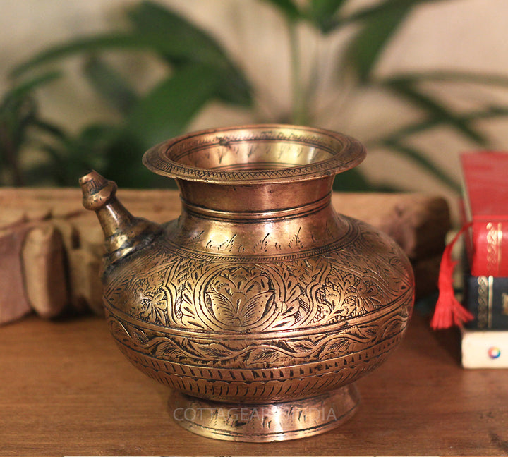 Brass  Vintage Pot Antique Copper finish