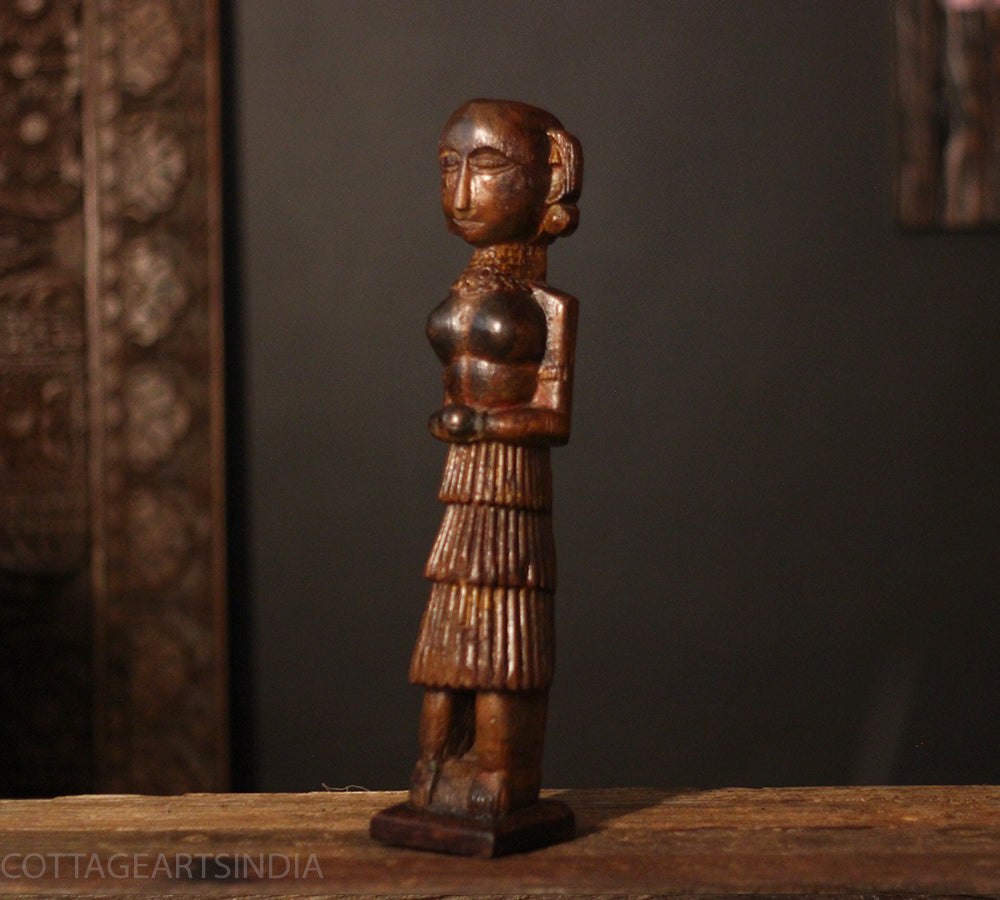 Vintage Hand-Carved Tribal Wooden Figurine