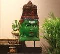 Wooden Shiva Mask on Stand