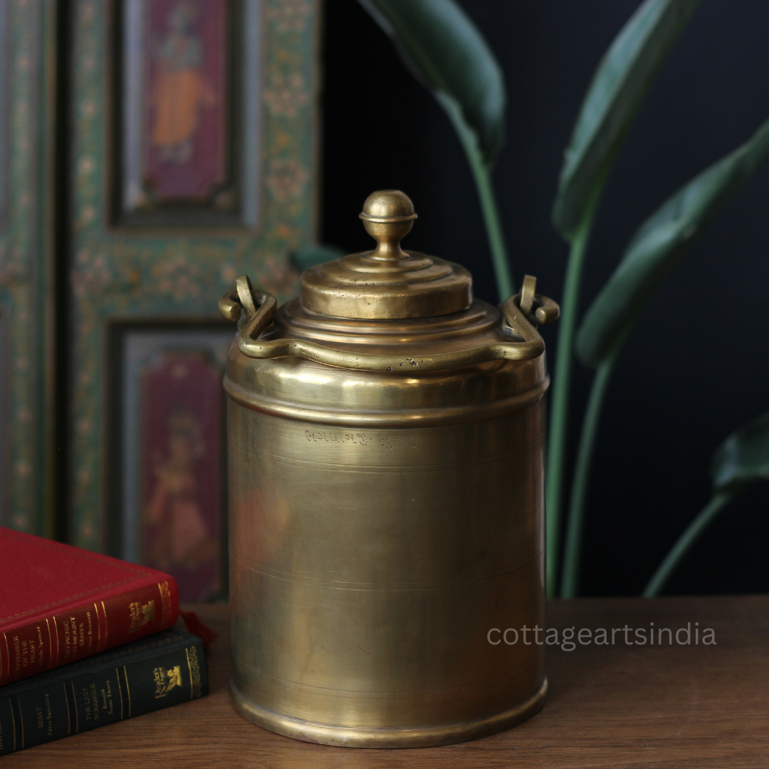 Vintage Brass Rice Storage Box