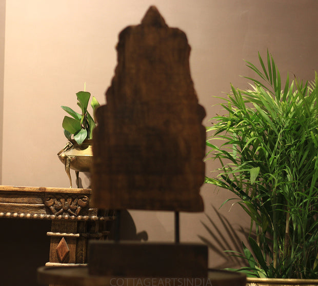 Wooden Shiva Mask on Stand