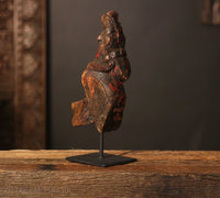 Vinatge Hand-Carved Wooden Horse Artefact on Stand