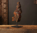 Vinatge Hand-Carved Wooden Horse Artefact on Stand