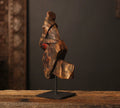 Vinatge Hand-Carved Wooden Horse Artefact on Stand