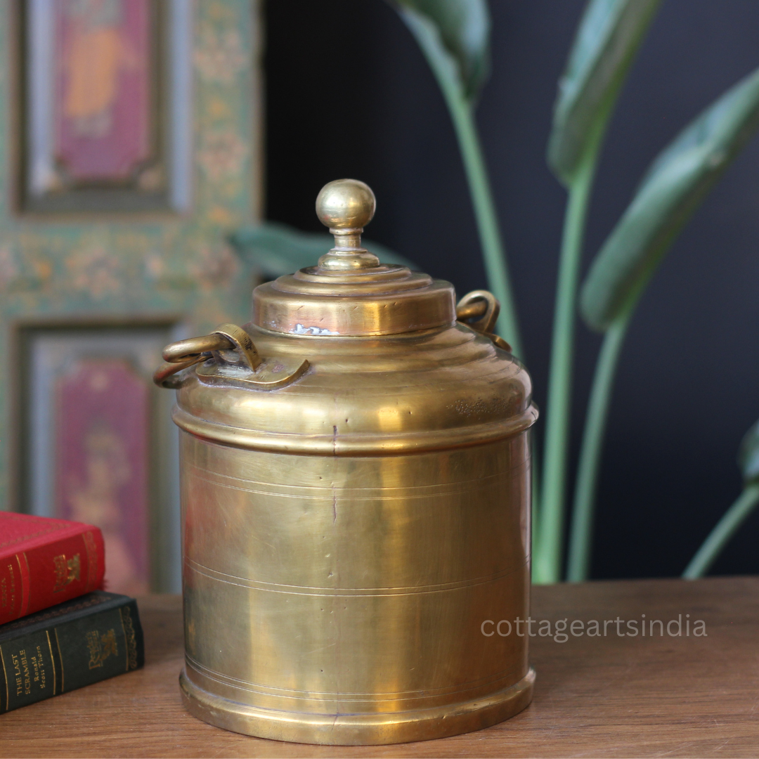 Vintage Brass Rice Storage Box