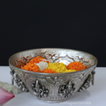 Silver Plated Brass Ashtalakshmi Urli Bowl | Handcrafted Puja Decor