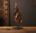 Vinatge Hand-Carved Wooden Horse Artefact on Stand