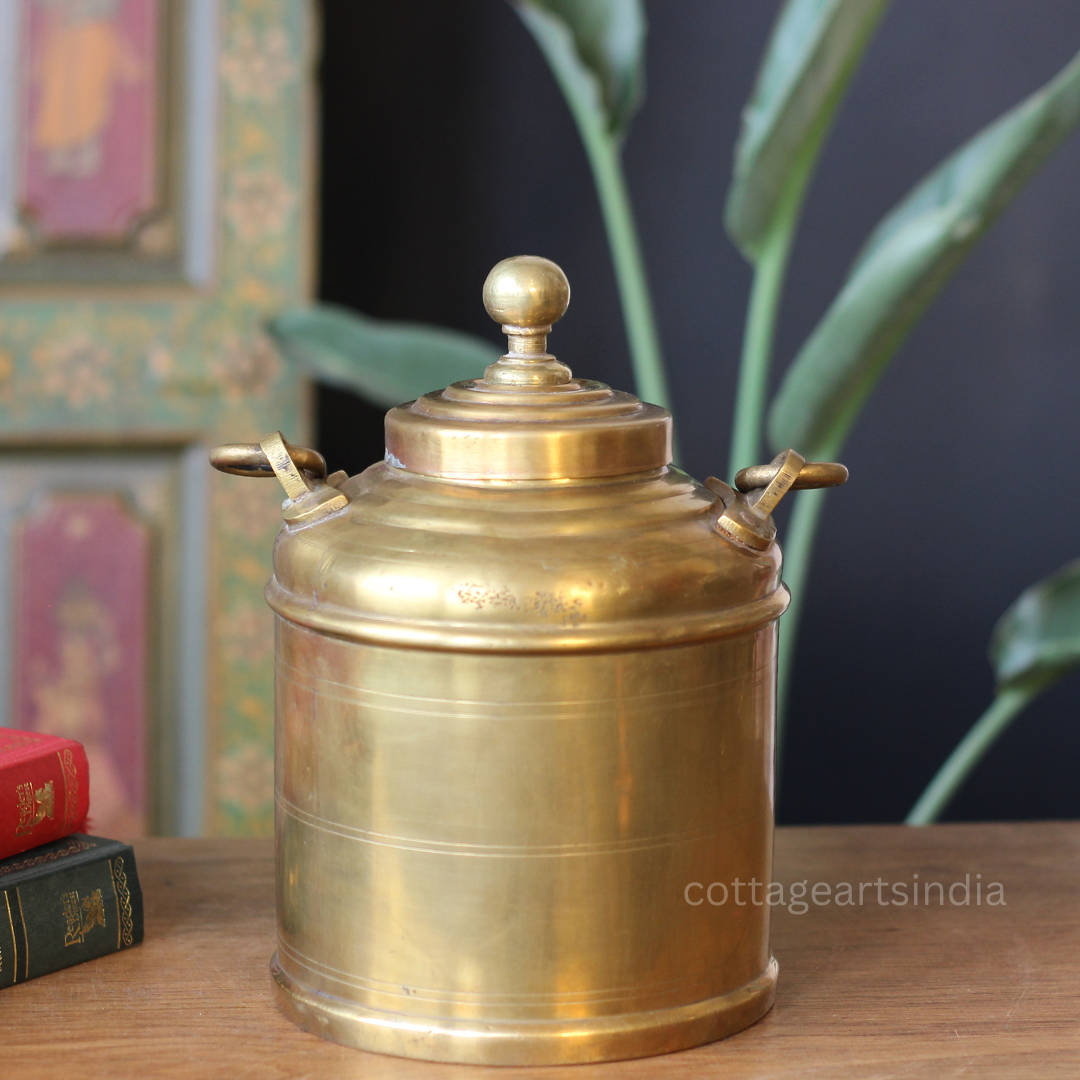 Vintage Brass Rice Storage Box