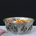Silver Plated Brass Ashtalakshmi Urli Bowl | Handcrafted Puja Decor