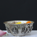 Silver Plated Brass Ashtalakshmi Urli Bowl | Handcrafted Puja Decor