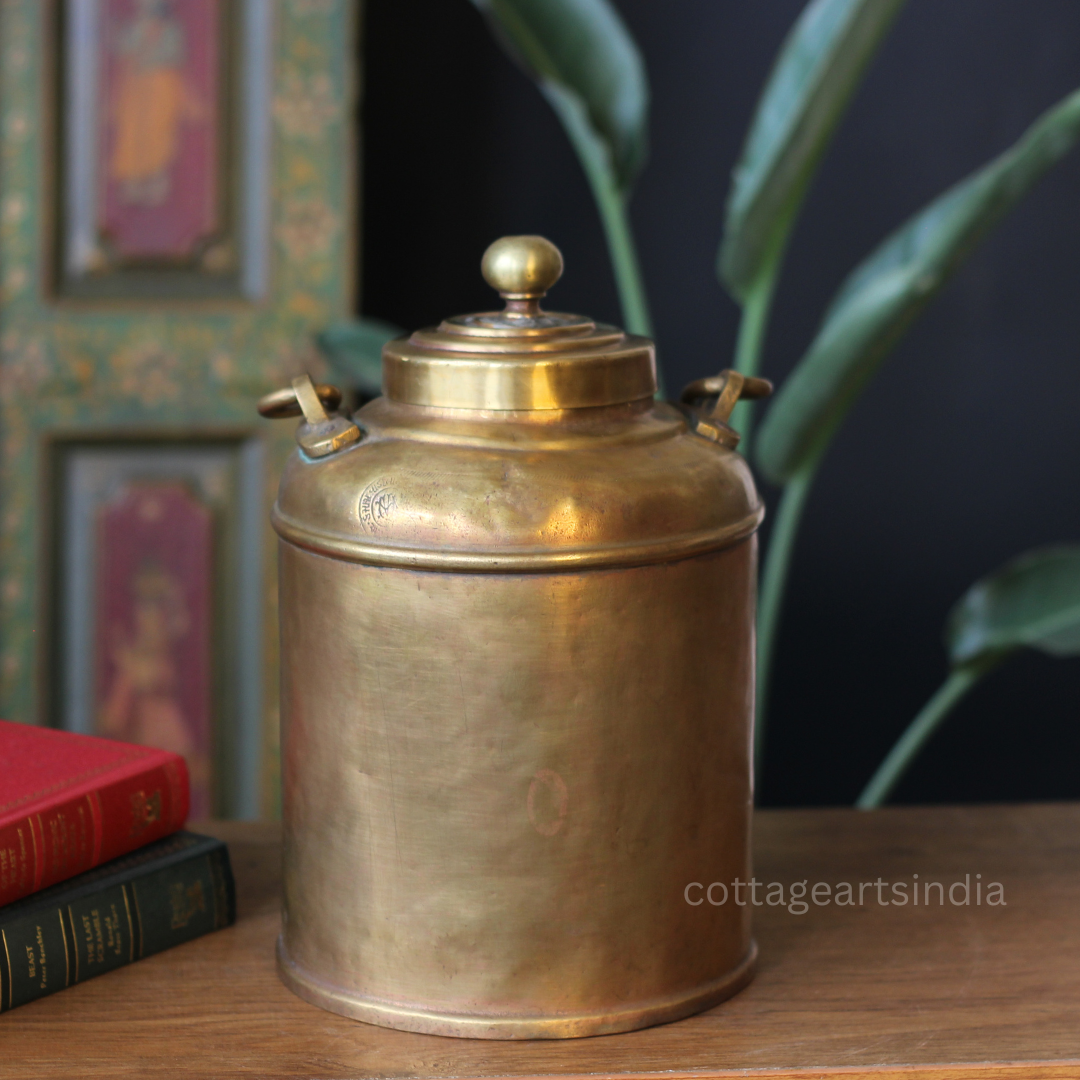 Vintage Brass Rice Storage Box