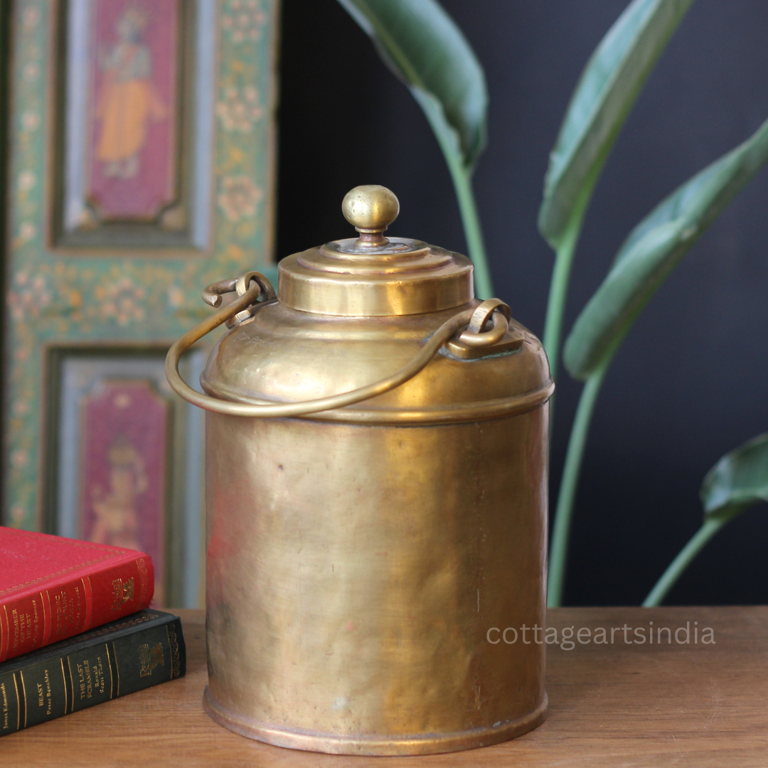 Vintage Brass Rice Storage Box