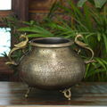 Brass Vintage Carved Planter