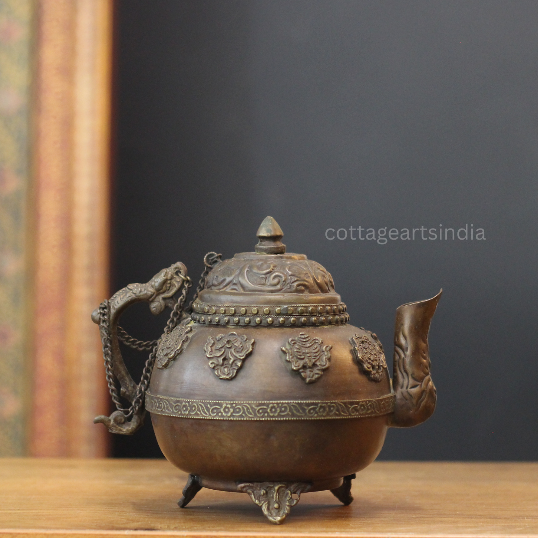 Antique Copper Tibetan Style Teapot | Cottage Arts India