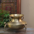 Brass Vintage Carved Planter