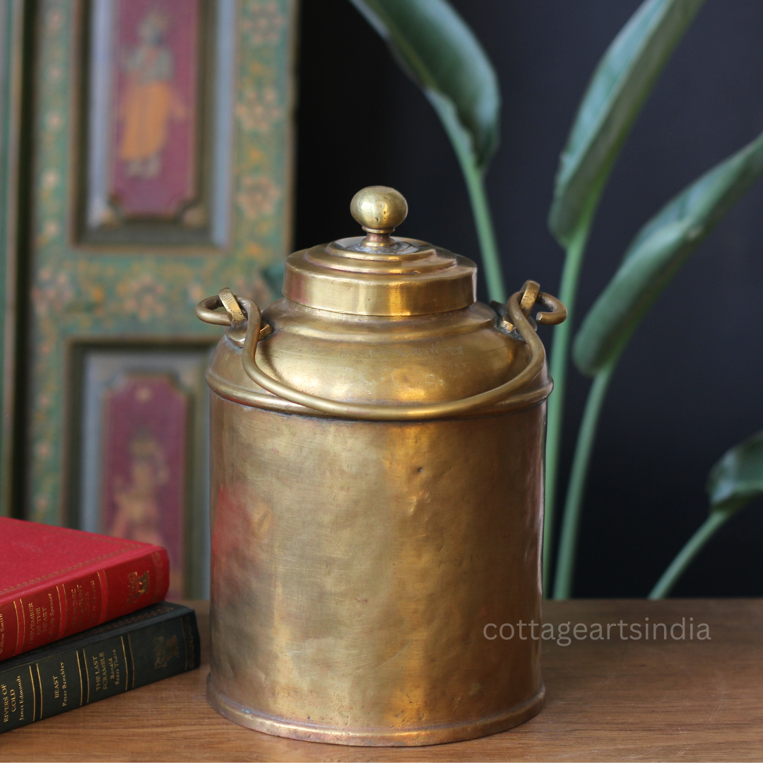 Vintage Brass Rice Storage Box